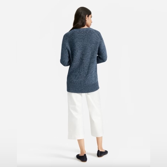 EVERLANE The Link Stitch V Neck Sweater Blue Small - Picture 4 of 12